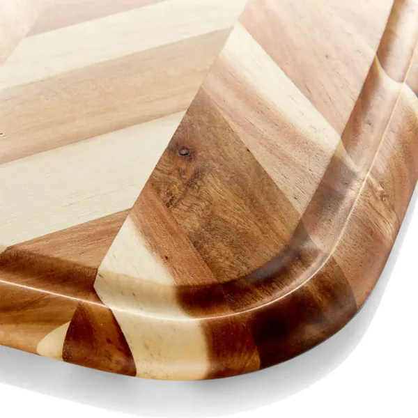 Madeira Medium Herringbone Acacia Wood Board 13 x 19 - Image 3