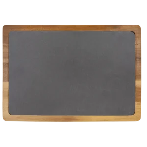 13" x 9" Acacia Wood/Slate Cutting Board