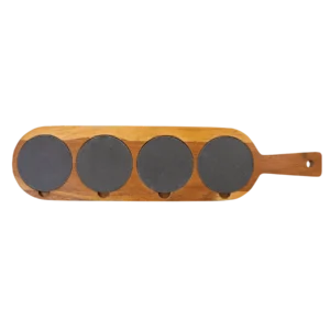 Acacia Wood/Slate Beer Flight Serving Board