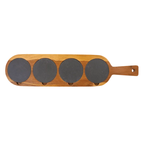 Acacia Wood/Slate Beer Flight Serving Board