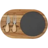 Acacia Wood/Slate Oval Cheese Set with Two Tools