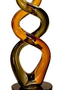 13 1/2 inch Brown Twist Art Glass
