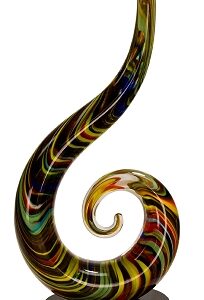 15 1/2 inch Color Swoop Art Glass