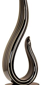 15 inch Black/Gold Curve Art Glass