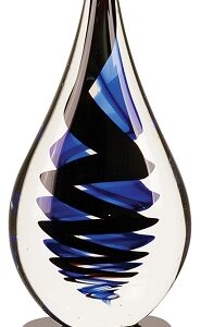 11 1/4 inch Black Twist Rain Drop Art Glass