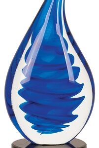 10 1/4 inch Blue Twist Rain Drop Art Glass