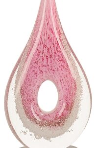 12 inch Pink Hole Rain Drop Art Glass