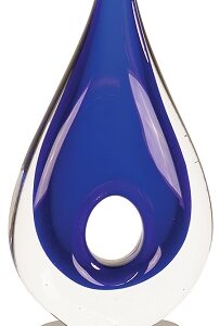 11 1/4 inch Blue Hole Rain Drop Art Glass