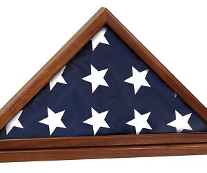 12 3/4 x 25 1/2 Genuine Walnut Flag Display Case with Base Attached