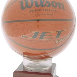 4 1/2 inch Pre-Assembled All Star Basketball Holder on Cherry Finish Base