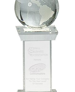8 Crystal Globe on Clear Tower