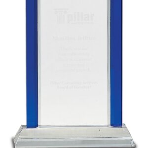 8 1/2 inch Blue 2-Edge Crystal on Clear Base