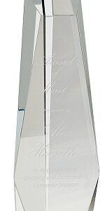 12 inch Clear Crystal Facet Tower