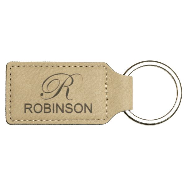 Leatherette Rectangle Keychains