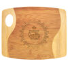 Natural Bamboo Two Tone Cutting Board with Handle - Image 3