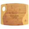 Natural Bamboo Two Tone Cutting Board with Handle - Image 2