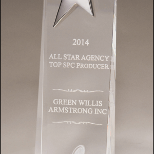 Silver Star Crystal Trophy