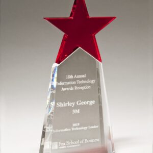 Red Crystal Star on Clear Crystal Base