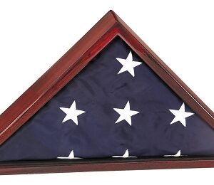 8 1/4 x 16 1/4 inch Rosewood Piano Finish Flag Display Case