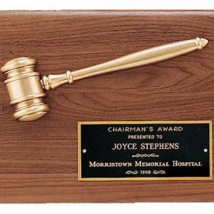 9" x 12" Walnut Gavel Plaque