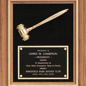 Metal Gavel, Gold Electroplate