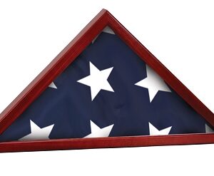 8 1/4 x 16 1/4 inch Rosewood Finish Flag Display Case