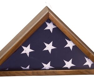 8 1/4 x 16 1/4 Walnut Finish Piano Flag Display Case