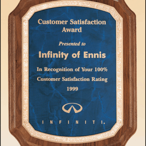 American Walnut and Sapphire Plaque with Casting Accents