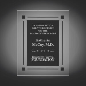 8" x 10" Solid Black Acrylic Clear Plaque