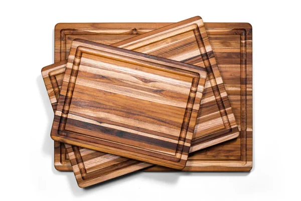 Edge Grain Teak Professional Carving Board with Juice Canal - Image 2
