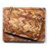 Edge Grain Teak Herringbone Cutting and Serving Board - Image 3