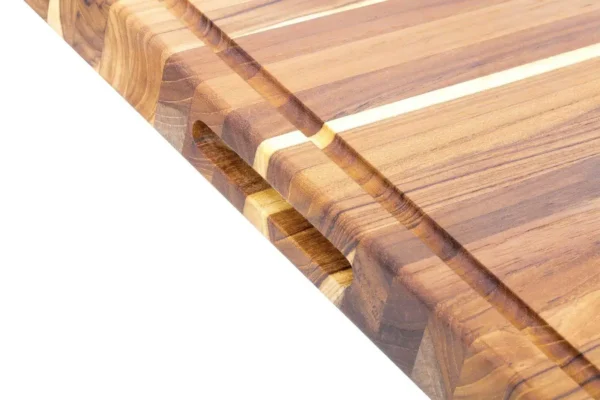 Edge Grain Teak Essential Cutting Board with Juice Canal - Image 2