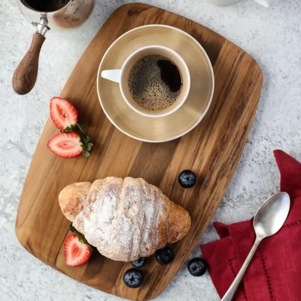 Edge Grain Teak Rounded Edges Serving Board - Image 2