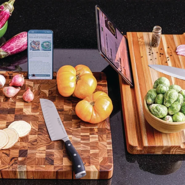 ​End Grain Teak Smart Cutting and Carving Board - Image 2